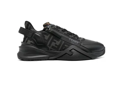 Pre-owned Fendi Men's  Flow Sneakers In Jet Black