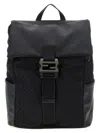 Fendi Top Handle Flux Backpack With Adjustable Straps In Black