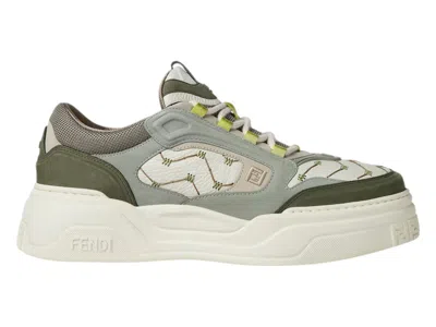 Pre-owned Fendi Men's  Force Sneakers In Green
