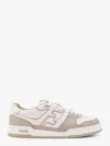 Fendi Leather Sneakers With Ff Lateral Logo In Gray