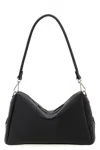 Fendi Medium Shoulder Bag Adjustable Strap Metal Hardware Textured Finish In Black