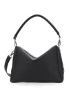 Fendi Large Shoulder Bag Adjustable Strap Metal Hardware Top Handle In Black
