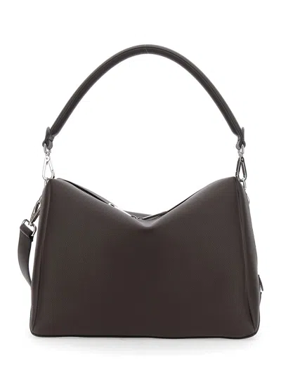 FENDI FENDI MEN 'LUI LARGE' BROWN SHOULDER BAG WITH REMOVABLE STRAP IN LEATHER MAN