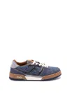 Fendi Match Denim Ff Embossed Sneakers Blue In Blue