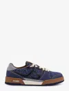 Fendi Match Denim Ff Embossed Sneakers Blue In Blue