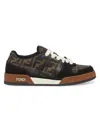 Fendi Match Ff Jacquard Fabric And Suede Sneakers In Multi