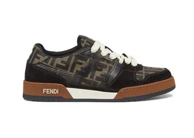 Pre-owned Fendi Men's  Match Low Sneakers In Brown/black