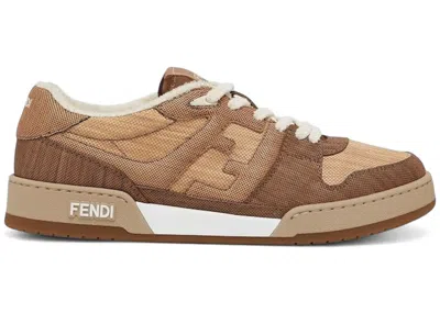 Pre-owned Fendi Men's  Match Low Sneakers In Oak/beach/walnut