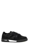 Fendi Low-top Round Toe Rubber Sole Sneakers In Gray