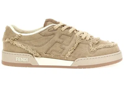 Pre-owned Fendi Men's  Match Sneakers In Beige In Sand