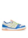 Fendi Men Leather Sneakers With Ff Lateral Logo In Blue