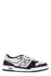 Fendi Leather Sneakers With Ff Lateral Logo In Multi