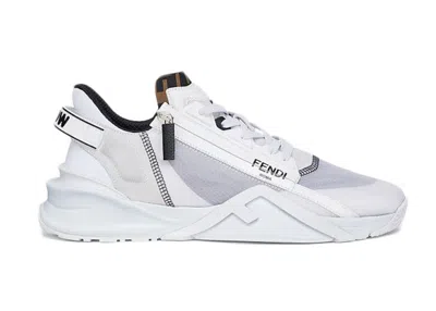 Pre-owned Fendi Men's  Nylon Low Top Sneakers In White