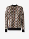 Fendi Crew Neck Sweater Geometric Design In Multi