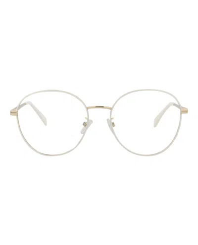 Pre-owned Fendi Men's  Roundframe Acetate Optical Frames In Gold Gold Transparent (fe50008u/54/033)