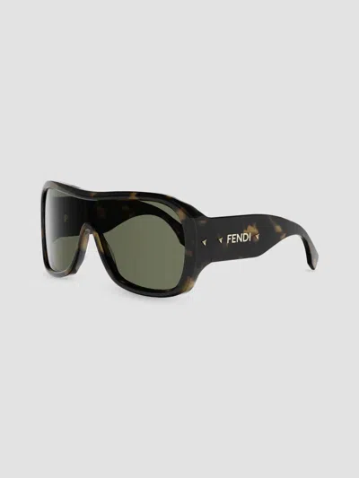 Fendi Men's  Screen Round Sunglasses In Green