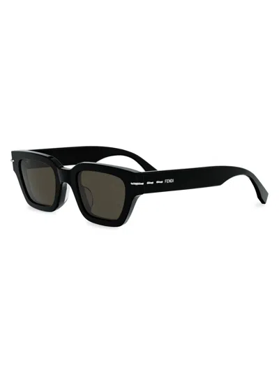 Fendi Men's  Selleria 50mm Rectangular Sunglasses In Pattern