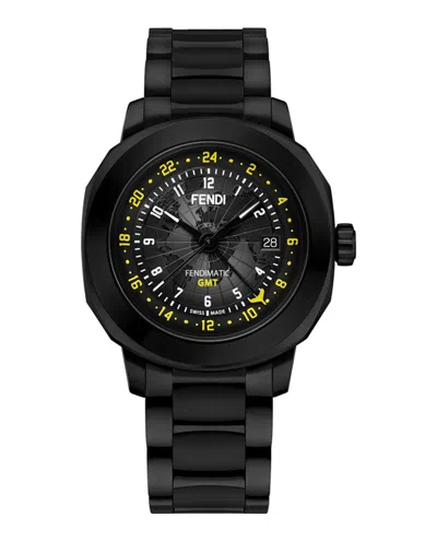 Pre-owned Fendi Men's  Selleria Automatic Gmt F824010100 Watch In Stainless Steel/aluminum
