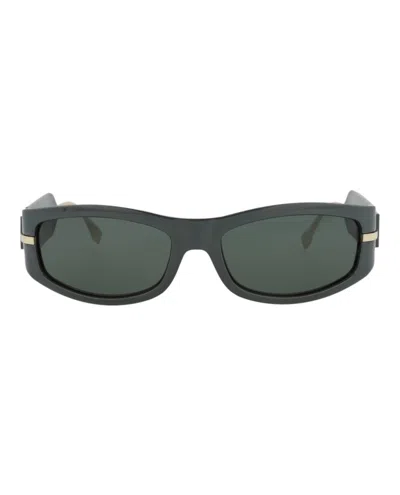 Pre-owned Fendi Men's  Shieldframe Injection Sunglasses In Green Green Green (fe40120i/57/95n)