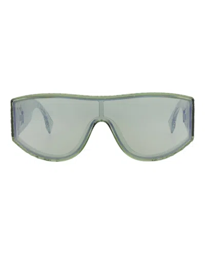 Pre-owned Fendi Men's  Shieldframe Injection Sunglasses In Green Green Green (fe40128i/00/93q)