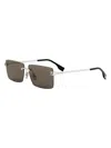 Fendi Men's  Sky 61mm Rectangular Sunglasses In Brown