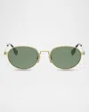 Fendi Geometric Frame Sunglasses In Green