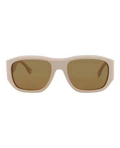 Pre-owned Fendi Men's  Squareframe Acetate Sunglasses In Beige Beige Nicotine (fe40117i/56/58j)
