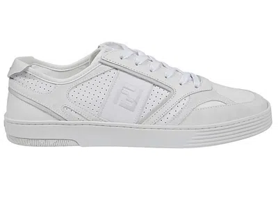 Pre-owned Fendi Men's  Step Sneakers In White/light Grey
