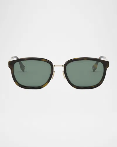 Fendi Men's  Travel Metal Rectangle Sunglasses In Black