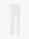 Fendi Regular Fit Denim Trouser With Ff Logo Embroidery In White