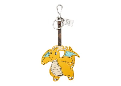 Pre-owned Fendi Men's  X Frgmt X Pokemon Nappa Key Ring In Yellow