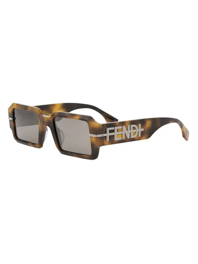 Fendi Men's Graphy 52mm Geometric Sunglasses In Neutral