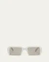 Fendi Men's Graphy Acetate Rectangle Sunglasses In Grey Brown