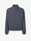 Fendi Men Ff Canvas Jacket In Blue
