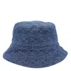 Fendi Bucket Hat In Blue Ff Denim In Blue