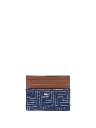 FENDI FENDI MEN `FF` DENIM CARD CASE