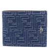 Fendi Men Ff Jacquard Denim Bifold Wallet
