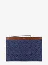 Fendi Men Ff Jacquard Denim Clutch In Multi