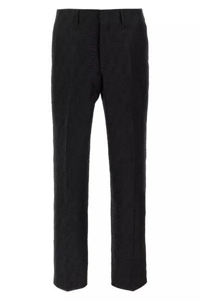 Fendi Men Ff Jacquard Pants In Black