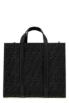 Fendi Structured Monogram Tote Bag With Detachable Strap In Black