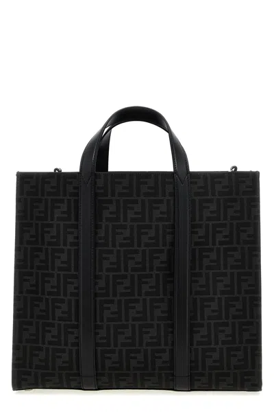 Fendi Men Ff Jacquard Shopper In Black