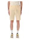 Fendi Pantaloni Corti In Jacquard Ff Di Lino Giallo In Butter