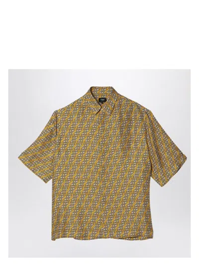 FENDI MEN'S FF LABYRINTH SILK SHIRT