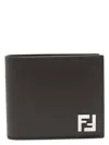 Fendi Brown Bi-fold Wallet With Squared Ff Motif In Leather Man
