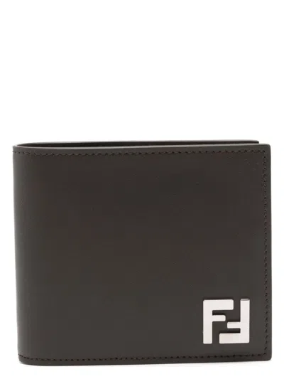 FENDI MEN'S FF LEATHER AND CANVAS BI-FOLD WALLET