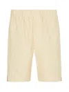 Fendi Jacquard Linen And Cotton Bermuda Shorts With All-over Ff Motif In Neutral