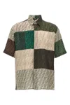 Fendi Patchwork-design Ff-logo Print Linen Shirt In Multi