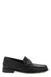 Fendi Men Ff Metal Leather Loafers In Black