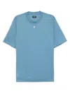 Fendi Ff Logo-plaque Cotton T-shirt In Blue