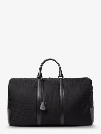 Fendi Men Ff Nylon Duffel Bag With Leather Inserts In Multi